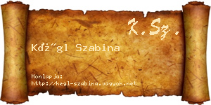 Kégl Szabina névjegykártya